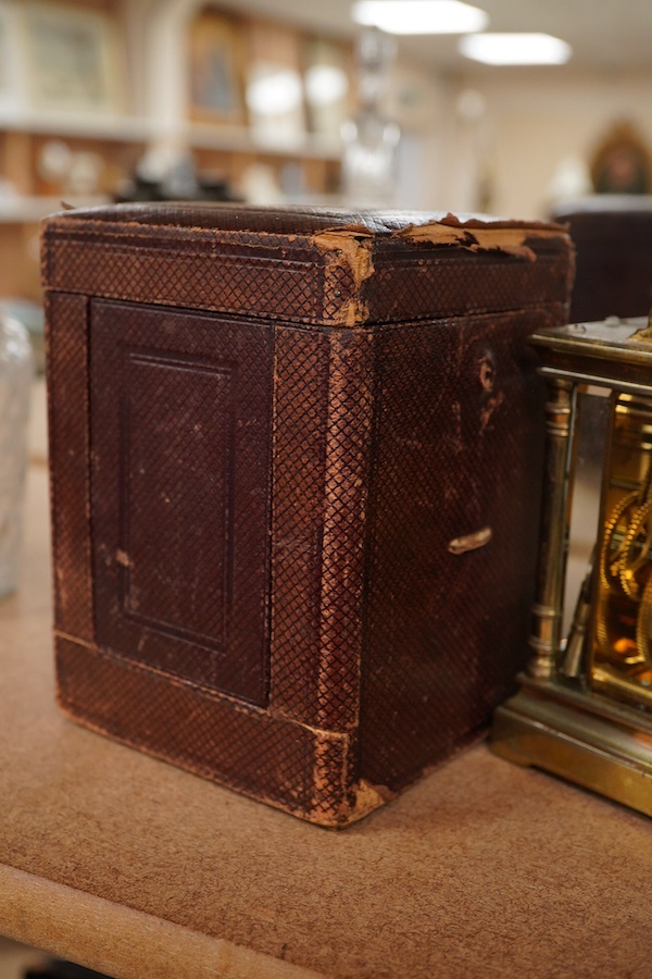 A cased carriage timepiece - 11.5cm high